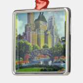 NYC Central Park Uitzicht of 5th Ave Hotels Metalen Ornament (Links)