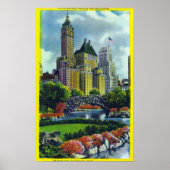 NYC Central Park Uitzicht of 5th Ave Hotels Poster (Voorkant)