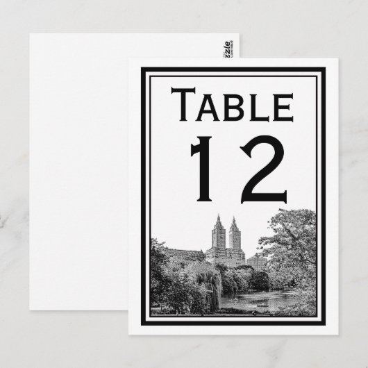 NYC Central PK Lake San Remo Ettafel Nummer Kaart (Voorkant / Achterkant)