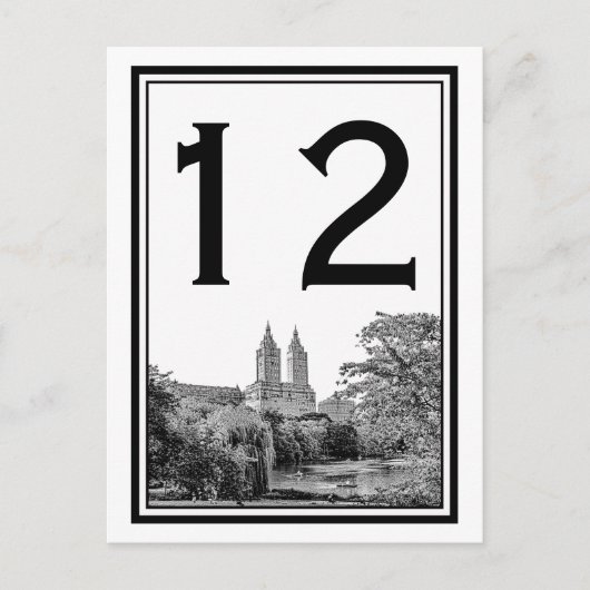 NYC Central PK Lake San Remo geëtst SQ Tafelnummer (Voorkant)