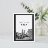 NYC Centrl Pk Lake San Remo Etched RSVP 1 Uitnodiging Briefkaart (Staand voorkant)