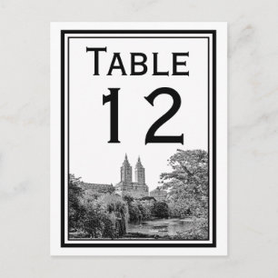 NYC Centrl Pk Lake San Remo Geëtst Tafel Nummerkaa Briefkaart