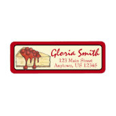 NYC Cherry Cheesecake Slice Dessert bakken Voedsel Etiket (Voorkant)