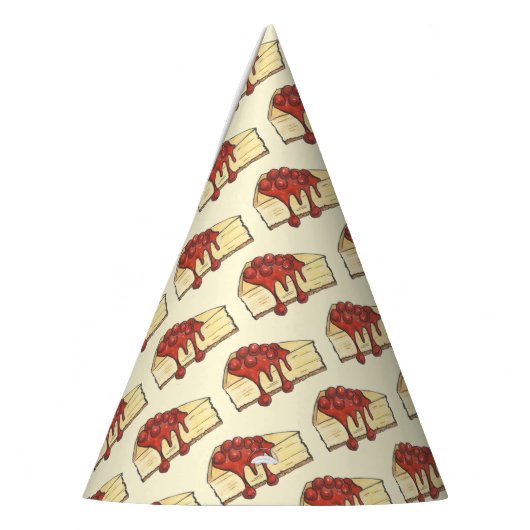 NYC Cherry Cheesecake Slice Dessert bakken Voedsel Feesthoedjes (Links)