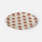 NYC Cherry Cheesecake Slice Dessert bakken Voedsel Papieren Bordje (Gekanteld)