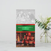 NYC Christmas Giant Ornament Display, uw foto Feestdagenkaart (Staand voorkant)