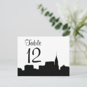 NYC Chrys Skyline Silhouette Blk Whtable Number Briefkaart (Staand voorkant)
