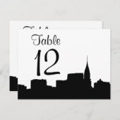 NYC Chrys Skyline Silhouette Blk Whtable Number Briefkaart (Voorkant / Achterkant)