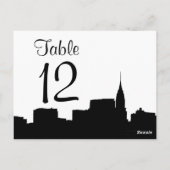 NYC Chrys Skyline Silhouette Blk Whtable Number Briefkaart (Achterkant)