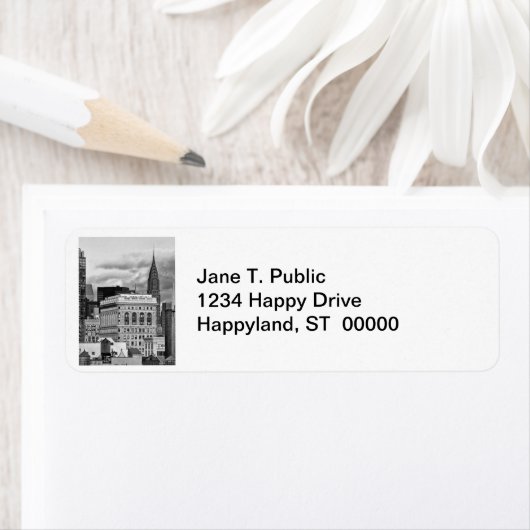 NYC: Chrysler Building, Back of Flatiron B&W 001 Etiket (Insitu)