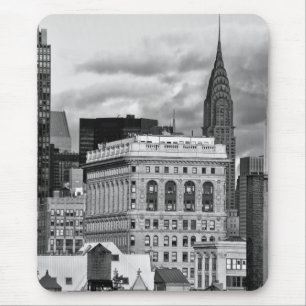 NYC: Chrysler Building, Back of Flatiron B&W 001 Muismat