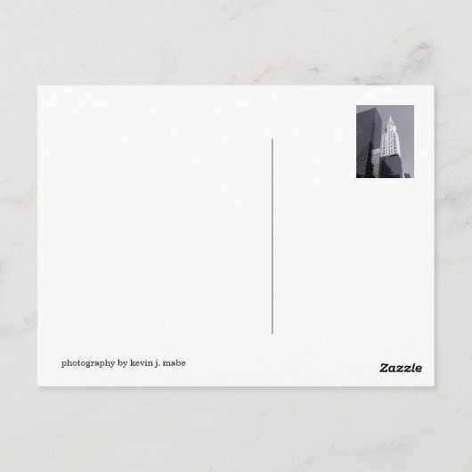 NYC Chrysler Building Briefkaart (Achterkant)