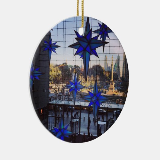 NYC Columbus Cirkel kerstfeestdag New York NY Keramisch Ornament (Rechts)