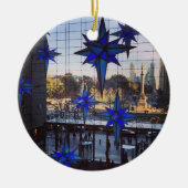 NYC Columbus Cirkel kerstfeestdag New York NY Keramisch Ornament (Voorkant)