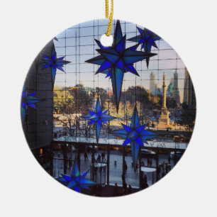 NYC Columbus Cirkel kerstfeestdag New York NY Keramisch Ornament