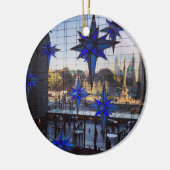 NYC Columbus Cirkel kerstfeestdag New York NY Keramisch Ornament (Links)