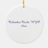 NYC Columbus Cirkel kerstfeestdag New York NY Keramisch Ornament (Achterkant)
