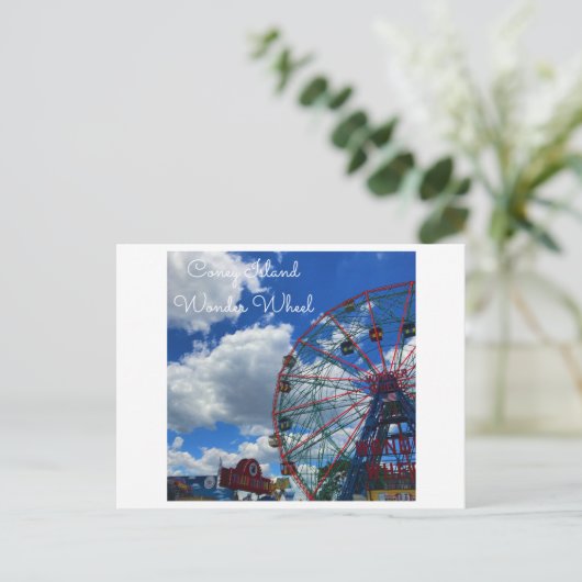 NYC Coney Island Wonder Wheel Briefkaart (Staand voorkant)