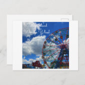 NYC Coney Island Wonder Wheel Briefkaart (Voorkant / Achterkant)