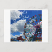 NYC Coney Island Wonder Wheel Briefkaart (Voorkant)