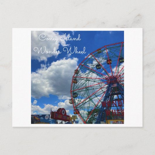 NYC Coney Island Wonder Wheel Briefkaart (Voorkant)