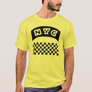 NYC Cutout met Taxi Checkerboard en Banner T-shirt