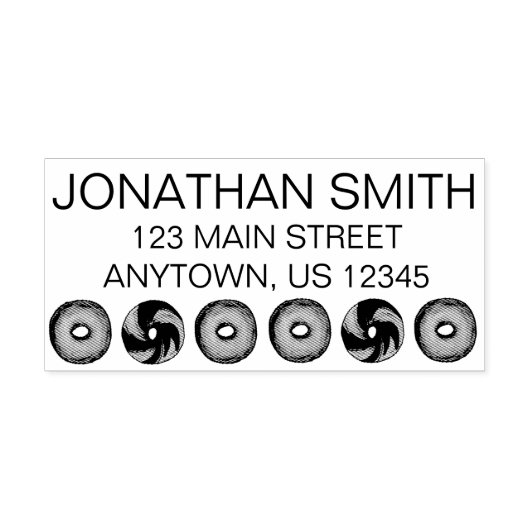 NYC Deli Bagel Breakfast Food Persoonlijk adres Rubberstempel (Afrduk)