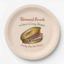 NYC Deli Bagel Cream Kaas Kappers Uien Lox Papieren Bordje