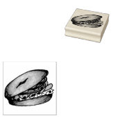 NYC Deli Bagel Cream Kaas Kappers Uien Lox Rubberstempel (Gestempeld)