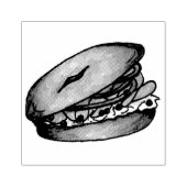 NYC Deli Bagel Cream Kaas Kappers Uien Lox Rubberstempel (Afrduk)