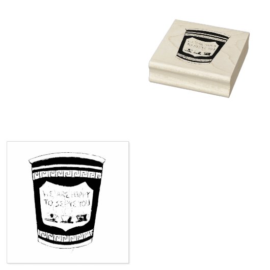 NYC Deli is blij je Griekse koffiebeker te dienen Rubberstempel (Gestempeld)