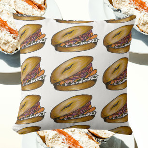 NYC Deli Ontbijt Brunch Bagel Lox Capers Ui Kussen