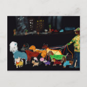 Nyc Dogwalker Feestdagenkaart (Voorkant)