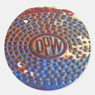 NYC DPW Hoesje-sticker Ronde Sticker