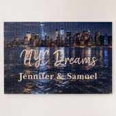 NYC Dreams Romantic Skyline Couples Keepsake Legpuzzel (Horizontaal)