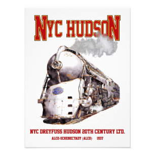 NYC Dreyfuss Hudson Loco. 20th Century Limited Foto Afdruk