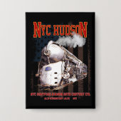 NYC Dreyfuss Hudson-locomotief. Amerikaanse vlag Button (Voorkant)