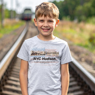 NYC Dreyfuss Hudson-locomotief. Amerikaanse vlag T-shirt