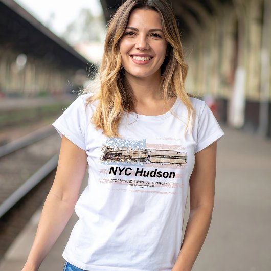 NYC Dreyfuss Hudson Locomotive. American flag T-shirt