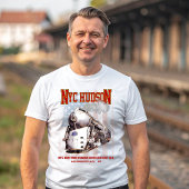 NYC Dreyfuss Hudson Locomotive. American flag T-shirt