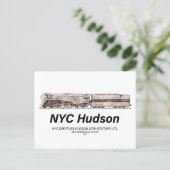 NYC Dreyfuss Hudson Steam Locomotive. Profile Briefkaart (Staand voorkant)