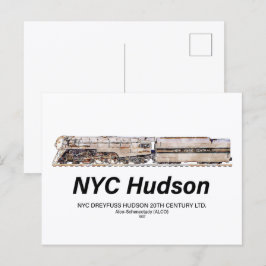 NYC Dreyfuss Hudson Steam Locomotive. Profile Briefkaart