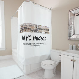 NYC Dreyfuss Hudson Steam Locomotive. Profile Douchegordijn