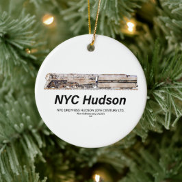 NYC Dreyfuss Hudson Steam Locomotive. Profile Keramisch Ornament