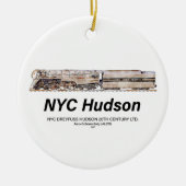 NYC Dreyfuss Hudson Steam Locomotive. Profile Keramisch Ornament (Voorkant)