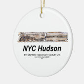 NYC Dreyfuss Hudson Steam Locomotive. Profile Keramisch Ornament (Links)