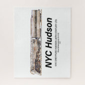 NYC Dreyfuss Hudson Steam Locomotive. Profile Legpuzzel (Verticaal)