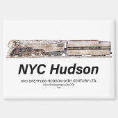 NYC Dreyfuss Hudson Steam Locomotive. Profile Magneet (Voorkant)