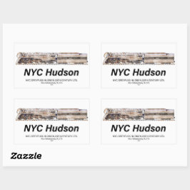NYC Dreyfuss Hudson Steam Locomotive. Profile Rechthoekige Sticker