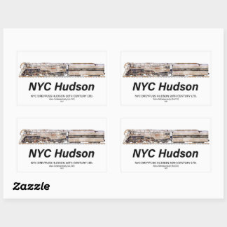 NYC Dreyfuss Hudson Steam Locomotive. Profile Rechthoekige Sticker